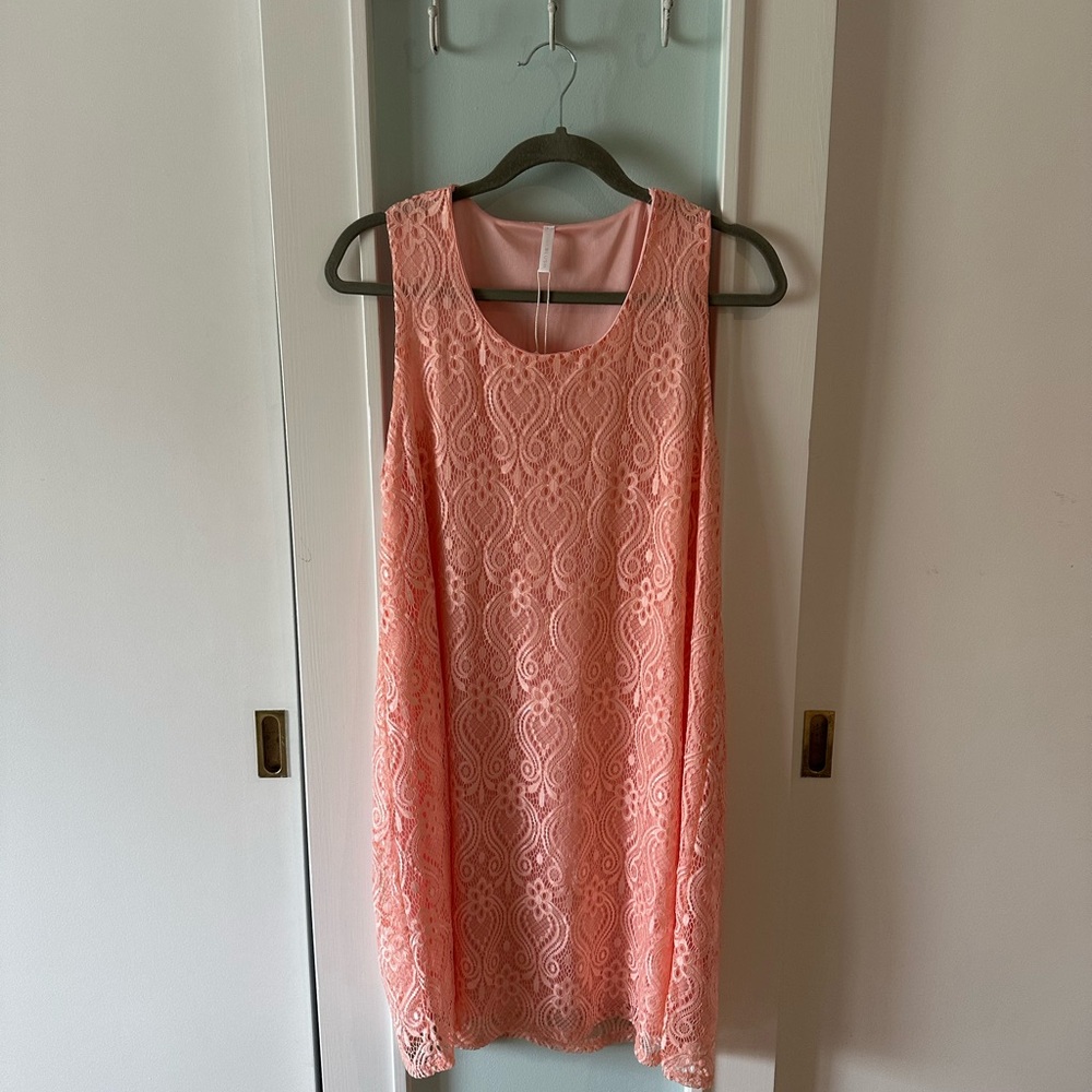 Pinkblush Coral Lace Sleeveless Mini Dress